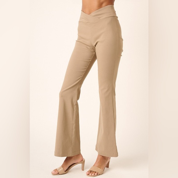 Mittoshop Surplice V Waist Flare Pants - Picture 6 of 6